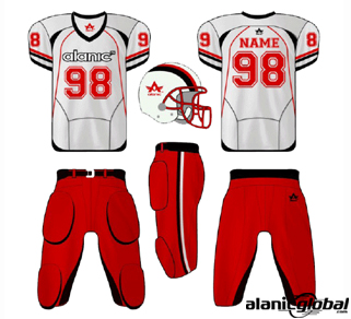 Majestic White and Red American Football Set