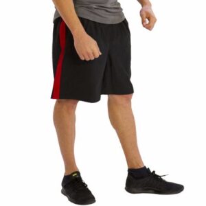 Black with Red Panel Fitness Shorts Manufacturer
