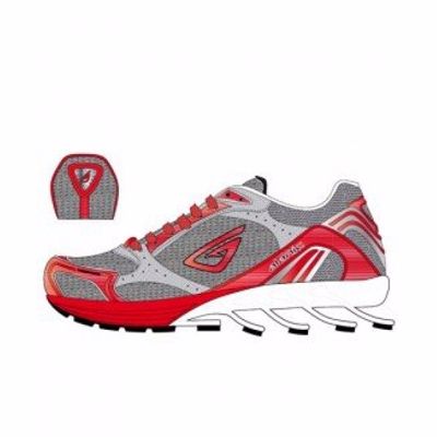 Grey, White and Red Fitness Running Sneaker Shoes Manufacturer