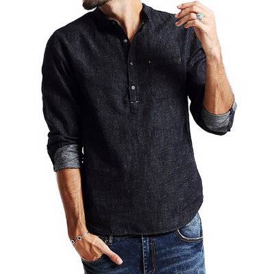 High Quality Long Sleeve Mens Denim Shirt Distributor