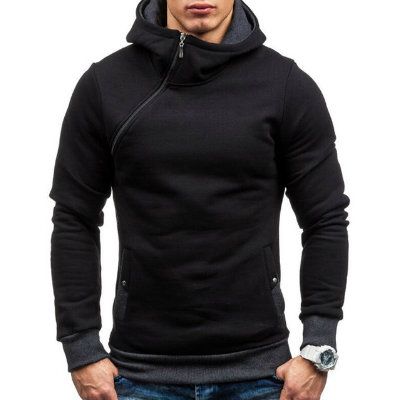 Wholesale High Quality Mens Slim Fit Black Hoodie