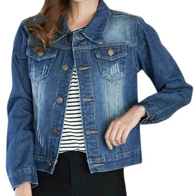 Long Sleeve Blue Color Ladies Denim Jacket Manufacturer