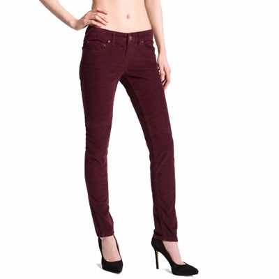 Maroon Ankle Length Slim Fit Jeans Manufacturer