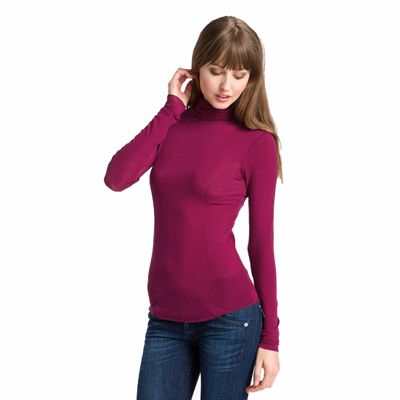 Maroon Turtle Neck Top Wholesale