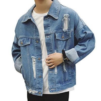 Mens Casual Wash Blue Denim Jacket Supplier