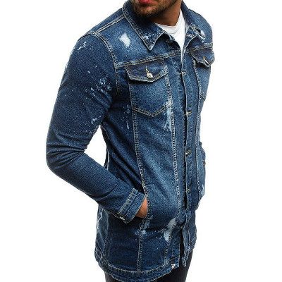 Wholesale Ripped Mens Denim Jacket Manufacturers