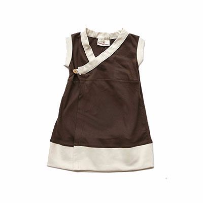 New Born Baby Chocolate Brown and White Dress Supplier