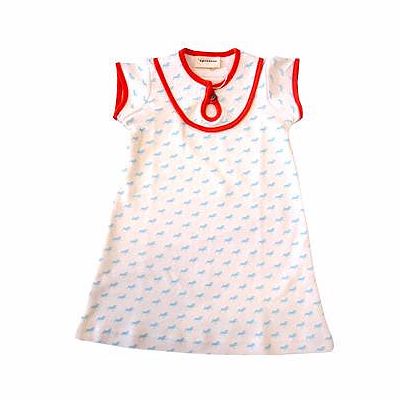 Wholesale New Born White Print Frock Dress