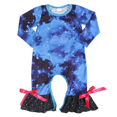 Wholesale Starry Sky Printed Long Sleeve Baby Romper