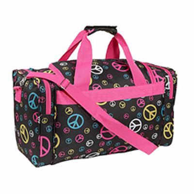 Black and Pink Printed Duffel Bag Supplier