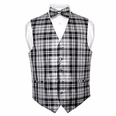 Black and White Checked Waistcoat Distributor