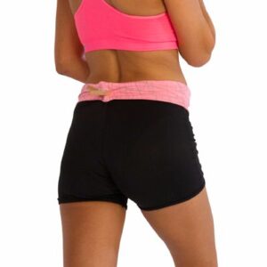 Black Fitness Shorts with Pink Waistband Distributor