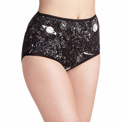 Black Galaxy Print Underwear for Women Supplier