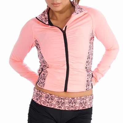 Designer Pink Printed Fitness Jacket for Women Manufacturer