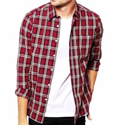 Maroon and White Flannel Shirt Supplier