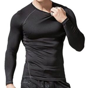 Mens Long Sleeve Black Gym T-Shirt Distributor