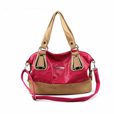 Pink and Cream Leather Handbag Supplier