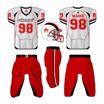 Red and White American Football Jersey Distributor