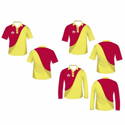 Red Yellow Mesh Cricket Clothes Manufacturer