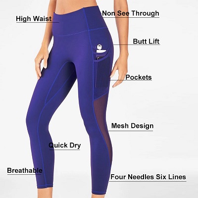 Women Thick High Waist Lycra Yoga Pants Manufacturers