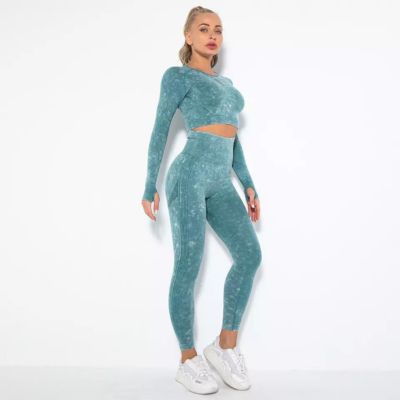 Sustainable Acid Wash Yoga Clothing Set Manufacturers