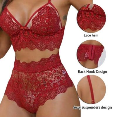 2 Piece Lace Ensemble Lingerie Set Manufacturers