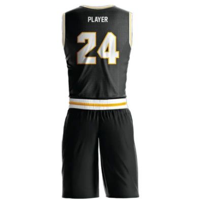 High Quality Black Custom Basketball Uniform Wholesale