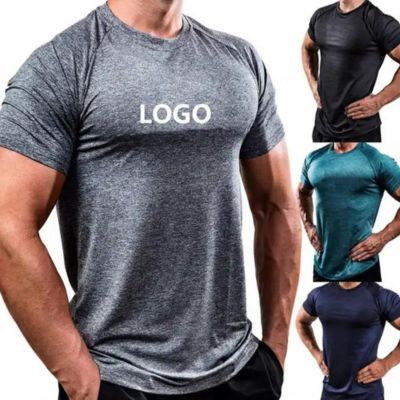Single Colored Custom Logo Mens Gym Shirt Manufacturers
