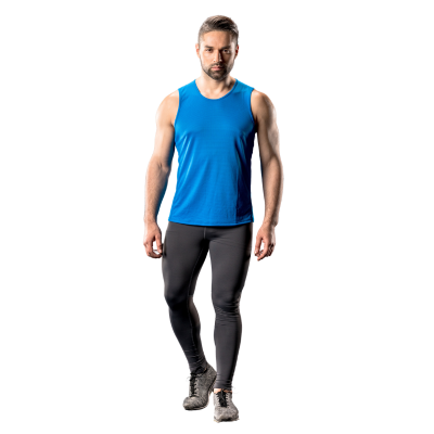 wholesale blue tank top with black tights for gym