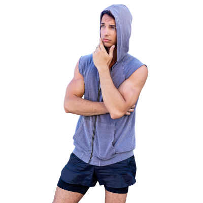 wholesale sleeveless zipper hoodies with pockets for workout