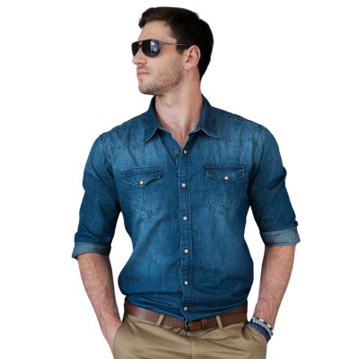 wholesale blue denim shirt