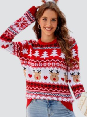 round neck christmas sweater in bulk