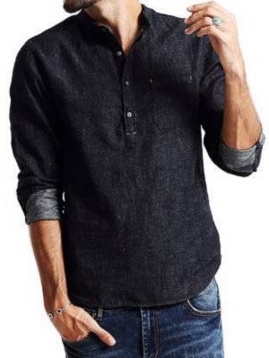 high quality long sleeve mens denim shirt